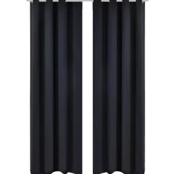 2-pack svarta mörkläggningsgardiner med metallringar 135 x 245 cm