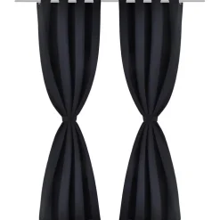 2-pack svarta mörkläggningsgardiner med metallringar 135 x 245 cm