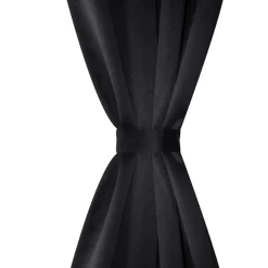 2-pack svarta mörkläggningsgardiner med metallringar 135 x 245 cm