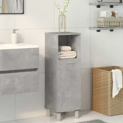 vidaXL Badrumsskåp betonggrå 30x30x95 cm konstruerat trä