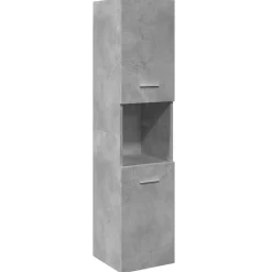 vidaXL Badrumsskåp betonggrå 30x30x130 cm konstruerat trä