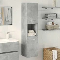 vidaXL Badrumsskåp betonggrå 30x30x130 cm konstruerat trä