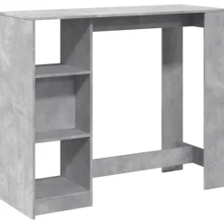 vidaXL Barbord med hylla betonggrå 124x46x103,5 cm konstruerat trä