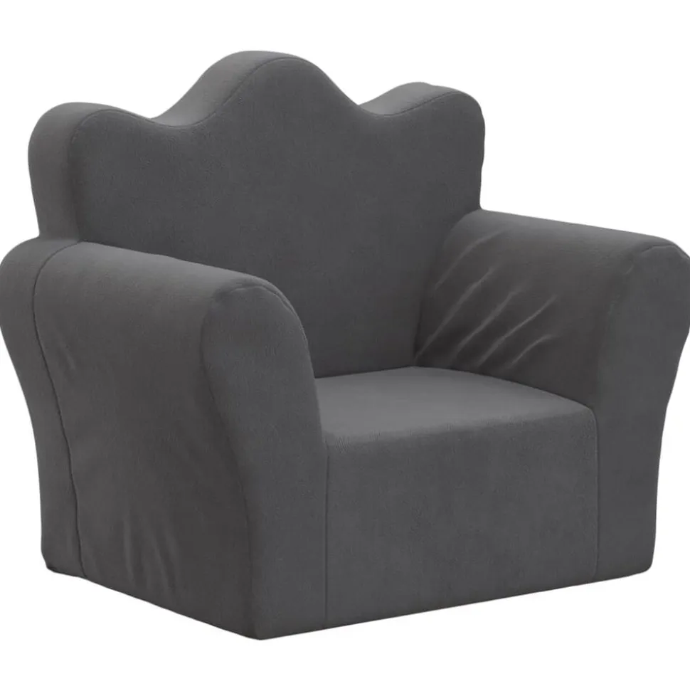 vidaXL Barnsoffa antracit mjuk plysch