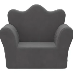 vidaXL Barnsoffa antracit mjuk plysch