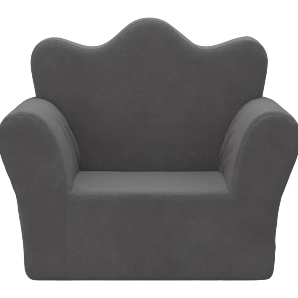 vidaXL Barnsoffa antracit mjuk plysch