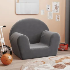 vidaXL Barnsoffa antracit mjuk plysch