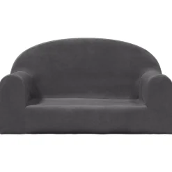 vidaXL Barnsoffa 2-sits antracit mjuk plysch