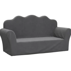 vidaXL Barnsoffa 2-sits antracit mjuk plysch