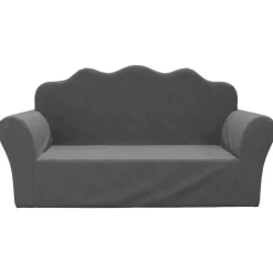 vidaXL Barnsoffa 2-sits antracit mjuk plysch