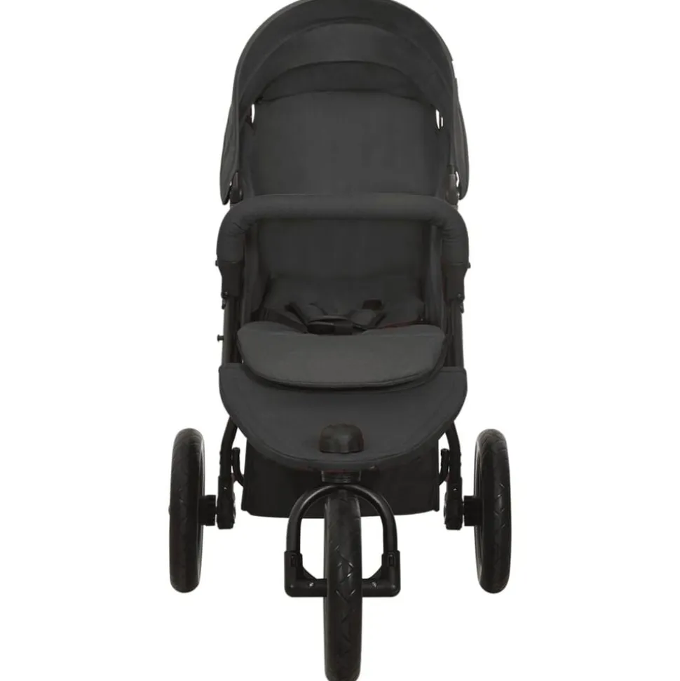 vidaXL Barnvagn antracit stål