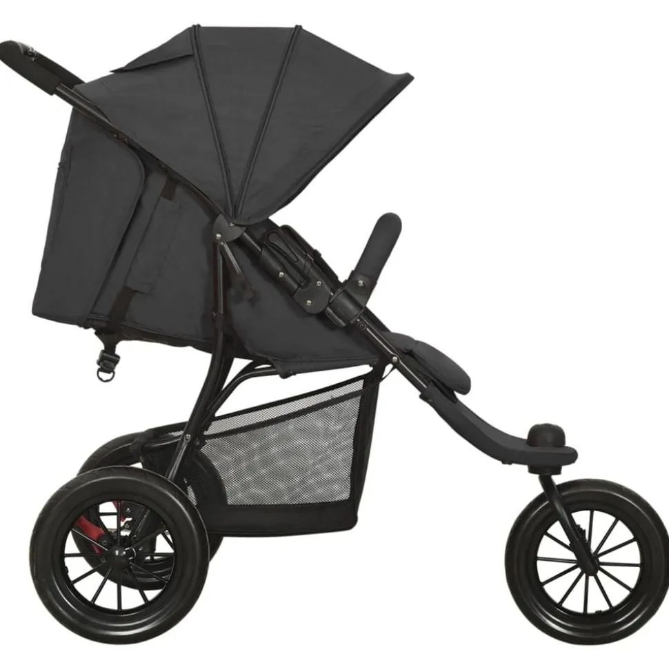 vidaXL Barnvagn antracit stål