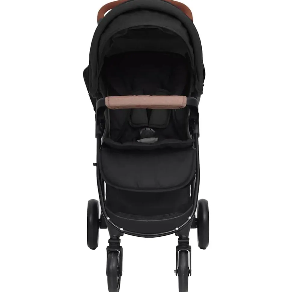 vidaXL Barnvagn 2-i-1 antracit stål