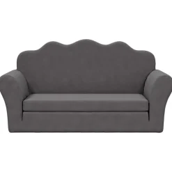 vidaXL Bäddsoffa för barn 2-sits antracit mjuk plysch
