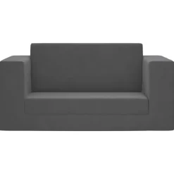 vidaXL Bäddsoffa för barn 2-sits antracit mjuk plysch