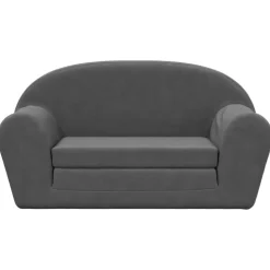 vidaXL Bäddsoffa för barn 2-sits antracit mjuk plysch