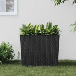 vidaXL Blomkruka med avtagbar insida antracit 12/44 L PP-rotting