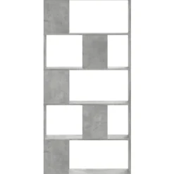vidaXL Bokhylla 5 hyllplan betonggrå 80,5x23,5x162,5cm konstruerat trä