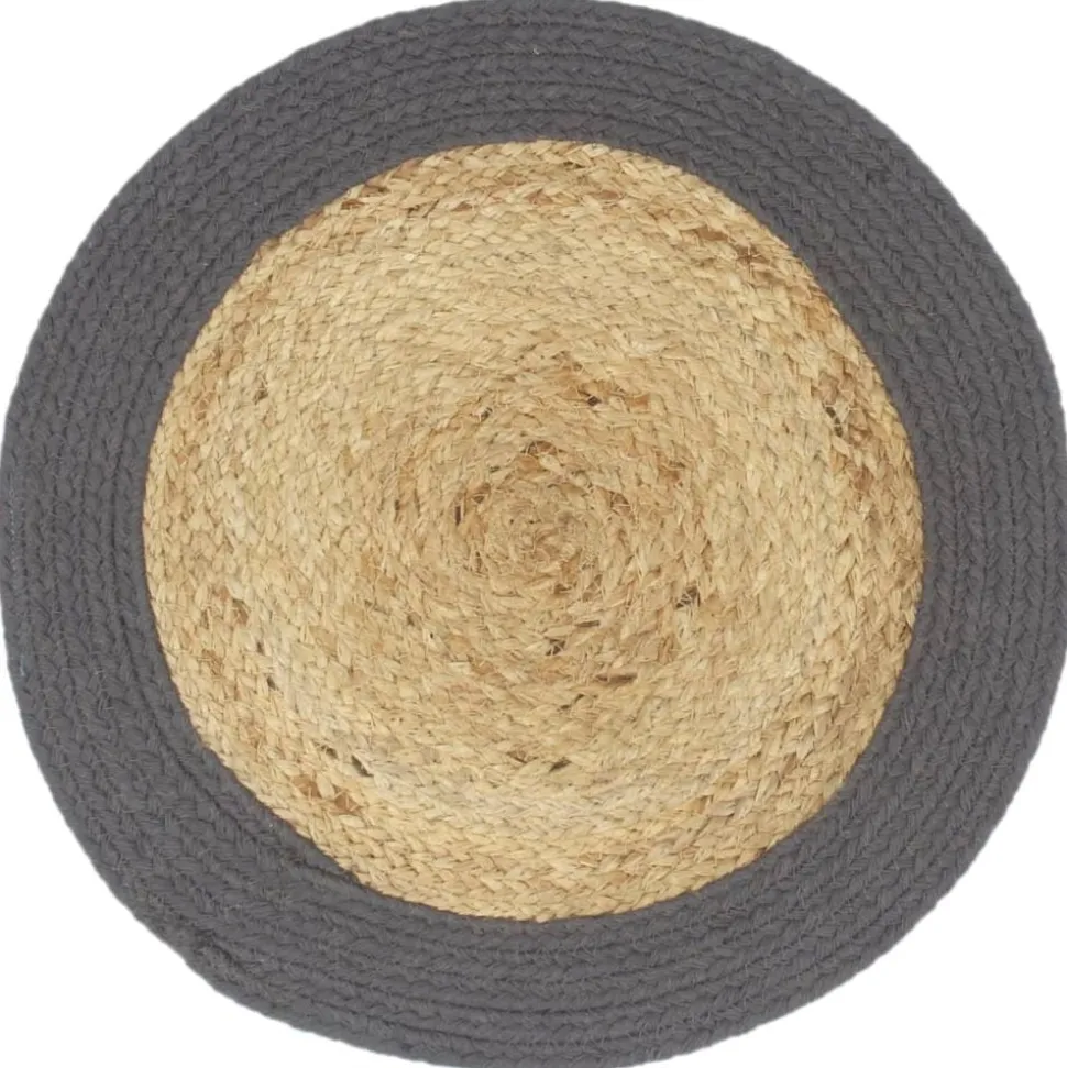 vidaXL Bordstabletter 4 st naturlig och antracit 38 cm jute och bomull