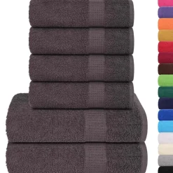 vidaXL 6-delat handduksset FROGN antracit 360 gsm