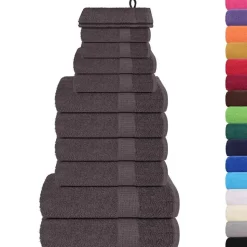vidaXL 12-delat handduksset FROGN antracit 360 gsm