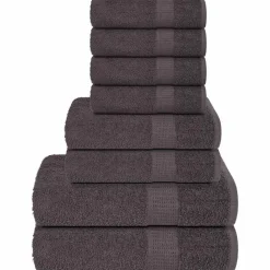 vidaXL 8-delat handduksset FROGN antracit 360 gsm