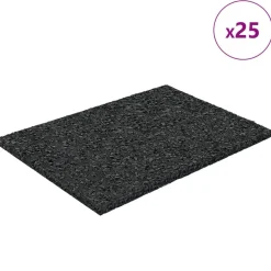 vidaXL Gummigranulat uteplatsplatta Svart 6 x 9 x 0,3 cm Gummi