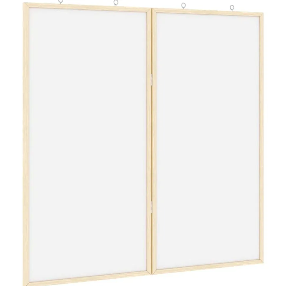 vidaXL Oannonserad tavla Vit 80 x 80 x 1.4 cm Massiv furu