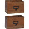 vidaXL Pennfodral Flerfärgsdesign 18 x 10 x 12 cm Massivt mahognyträ
