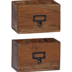 vidaXL Pennfodral Flerfärgsdesign 18 x 10 x 12 cm Massivt mahognyträ