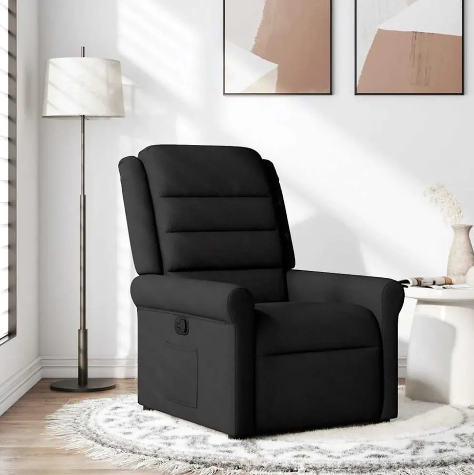 vidaXL Reclinerfåtölj svart tyg