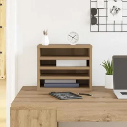vidaXL Skrivbordshållare Artisan Ek 36 x 26 x 29,5 cm Konstruerat trä