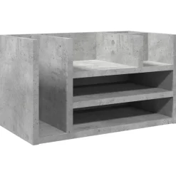 vidaXL Skrivbordshyllor betonggrå 44,5x24x25 cm konstruerat trä