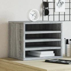 vidaXL Skrivbordshyllor grå sonoma 36x26x29,5 cm konstruerat trä