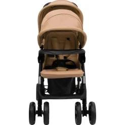 vidaXL Tandem tvillingvagn taupe stål