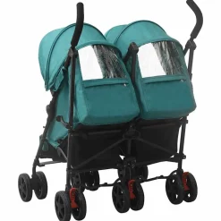 vidaXL Tvillingvagn grön stål