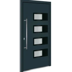 vidaXL Ytterdörr antracit 100x200 cm aluminium och PVC