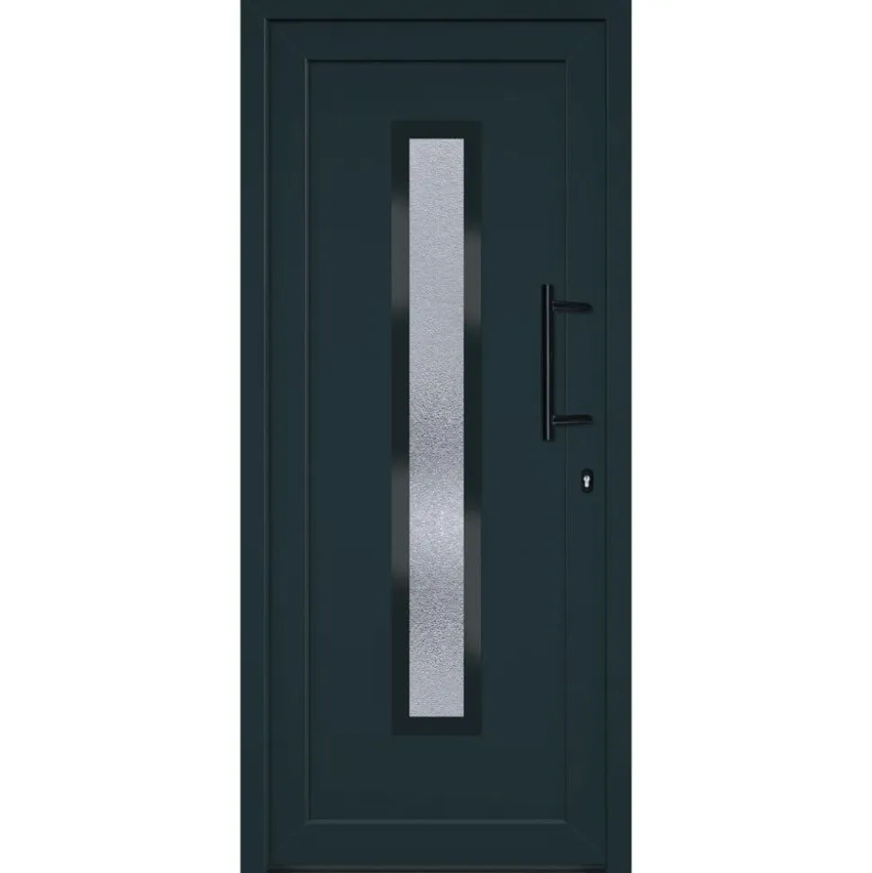 vidaXL Ytterdörr antracit 88x200 cm PVC