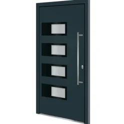 vidaXL Ytterdörr antracit 100x200 cm aluminium och PVC
